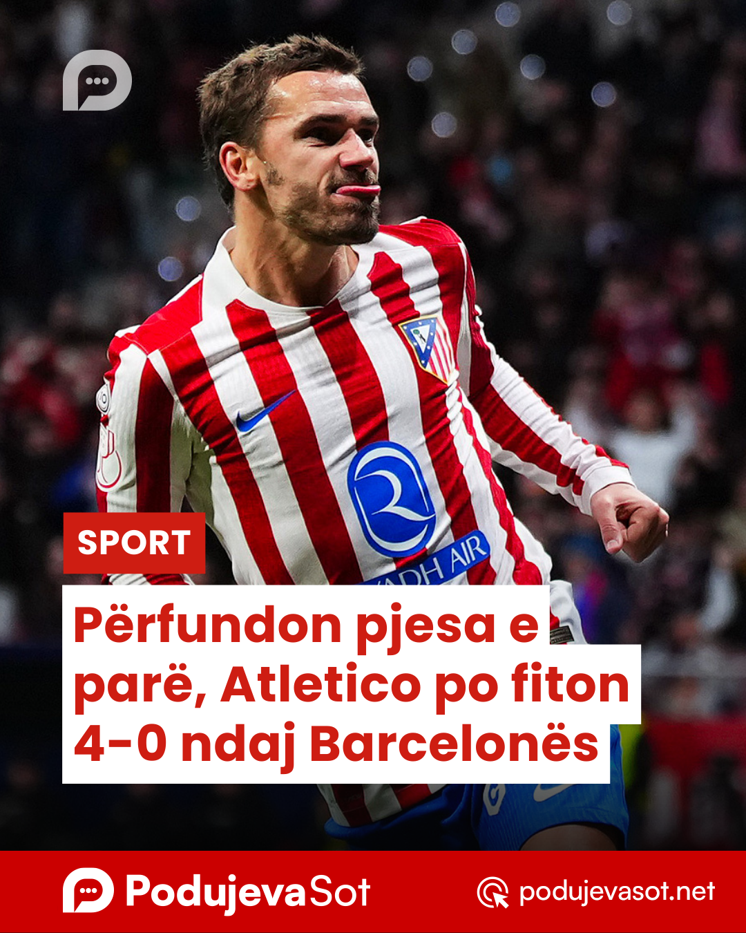 Përfundon pjesa e parë, Atletico po fiton 4-0 ndaj Barcelonës